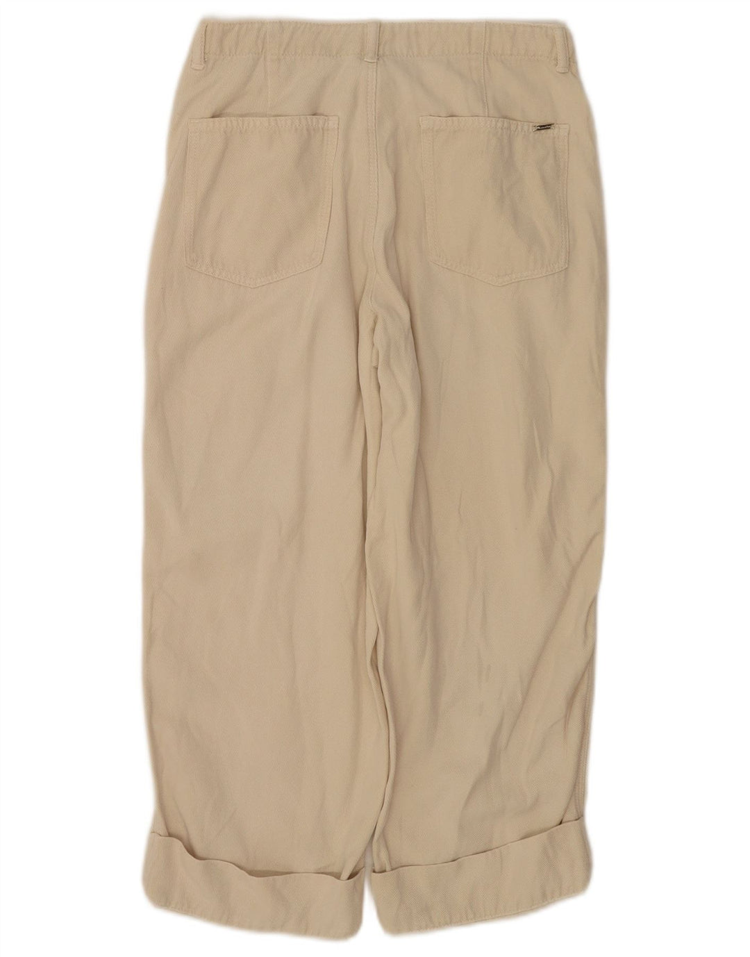 Massimo Dutti Pantalón Capri Mujer EU 38 Small W28 L22 Beige Lyocell
