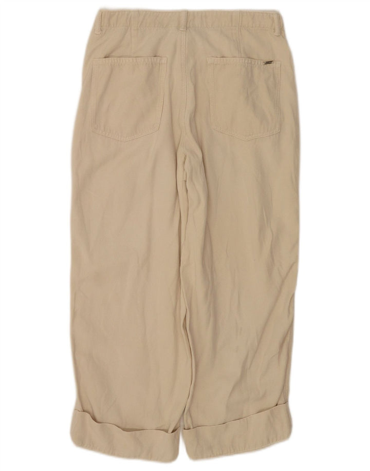 Massimo Dutti Pantalón Capri Mujer EU 38 Small W28 L22 Beige Lyocell