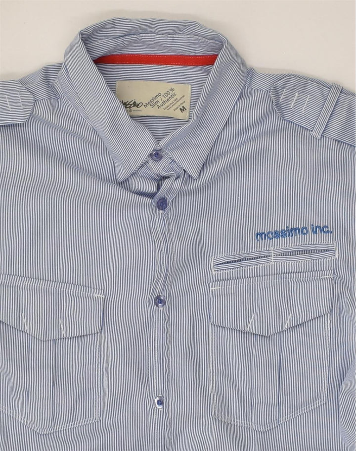 MOSSIMO Mens Slim Shirt Medium Blue Pinstripe Cotton | Vintage Mossimo | Thrift | Second-Hand Mossimo | Used Clothing | Messina Hembry 