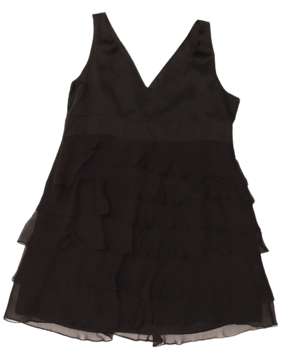 MONSOON Vestido escalonado sin mangas para mujer UK 22 3XL Seda negra