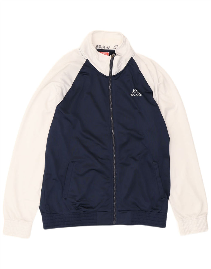 Kappa Hombre Chándal Top Chaqueta XL Azul Marino Colorblock Poliéster