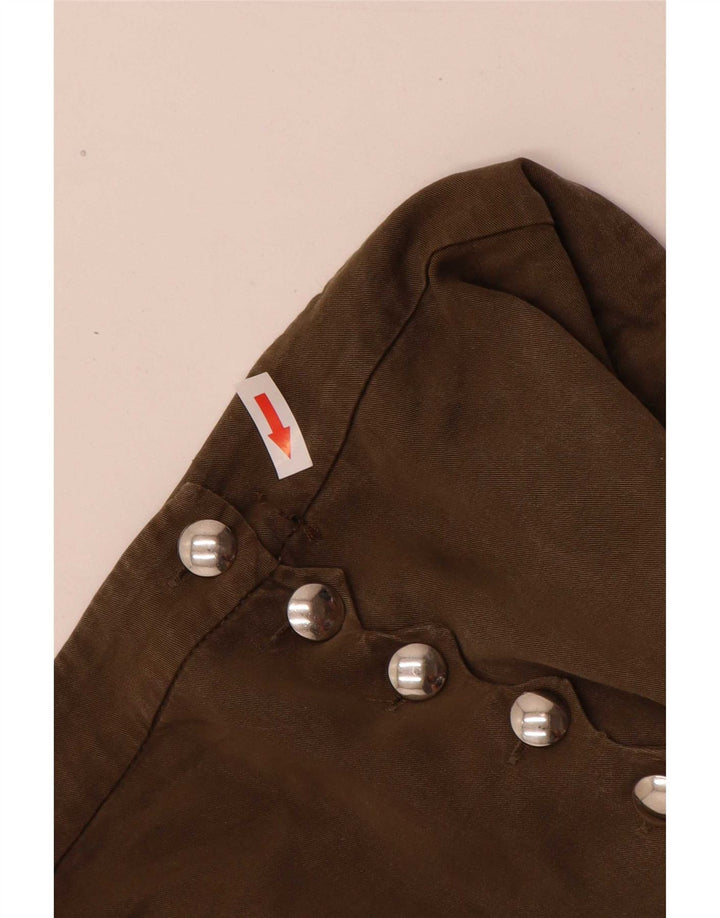 Zara Mujer Pantalón Capri Grande W32 L24 Caqui