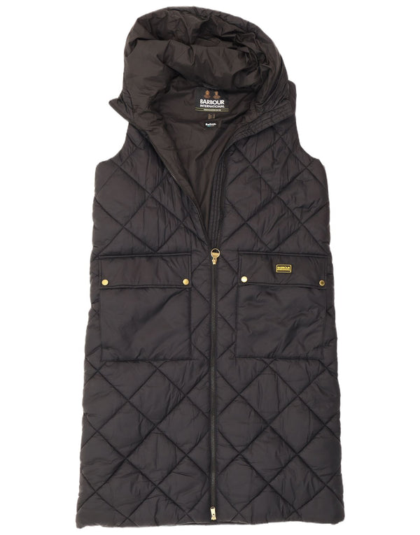 Barbour Chaleco Acolchado Largo Con Capucha De Gran Tamaño Para Mujer Reino Unido 42 Mediano Negro