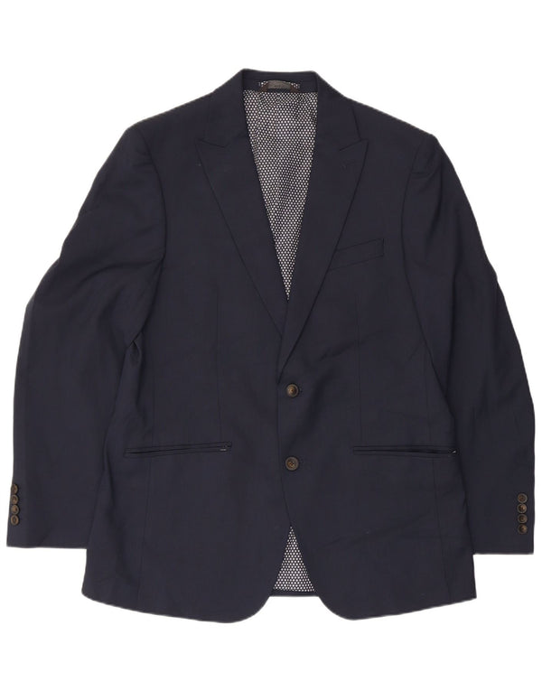 Marks & Spencer Chaqueta tipo blazer de 2 botones para hombre UK 40 Grande Poliéster azul marino