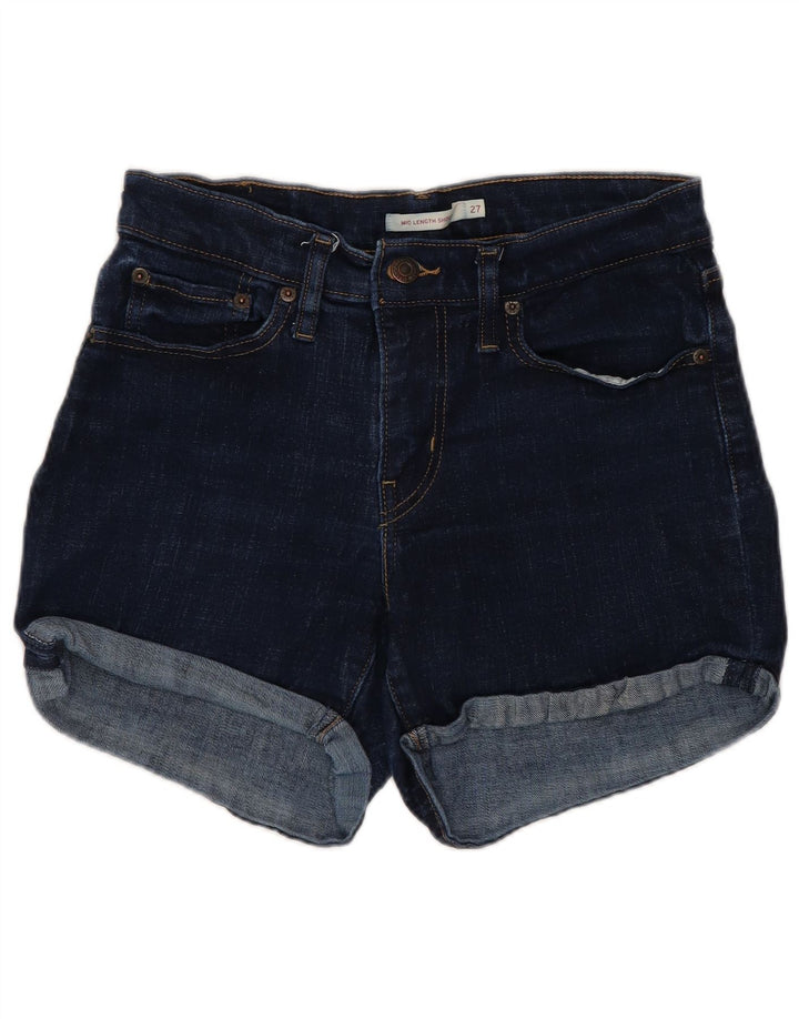 LEVI'S Pantalones cortos vaqueros de talle medio para mujer W27 Small Algodón azul marino