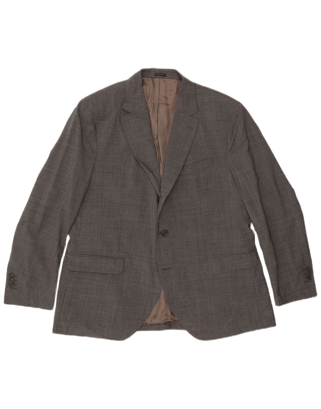 Massimo Dutti Chaqueta Blazer de 2 Botones para Hombre US 46 XL Lana a Cuadros Gris