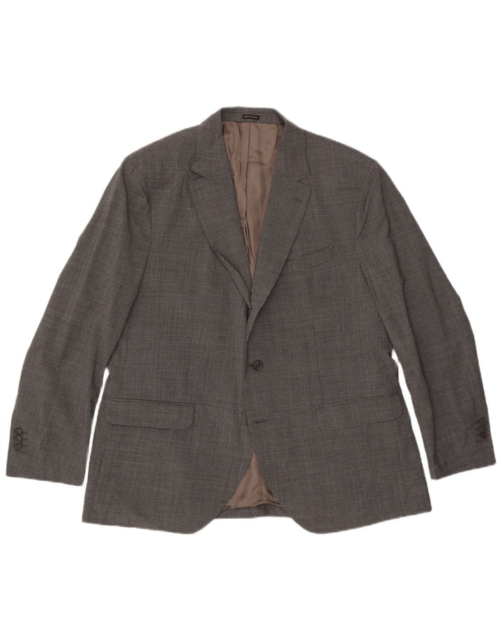 Massimo Dutti Chaqueta Blazer de 2 Botones para Hombre US 46 XL Lana a Cuadros Gris
