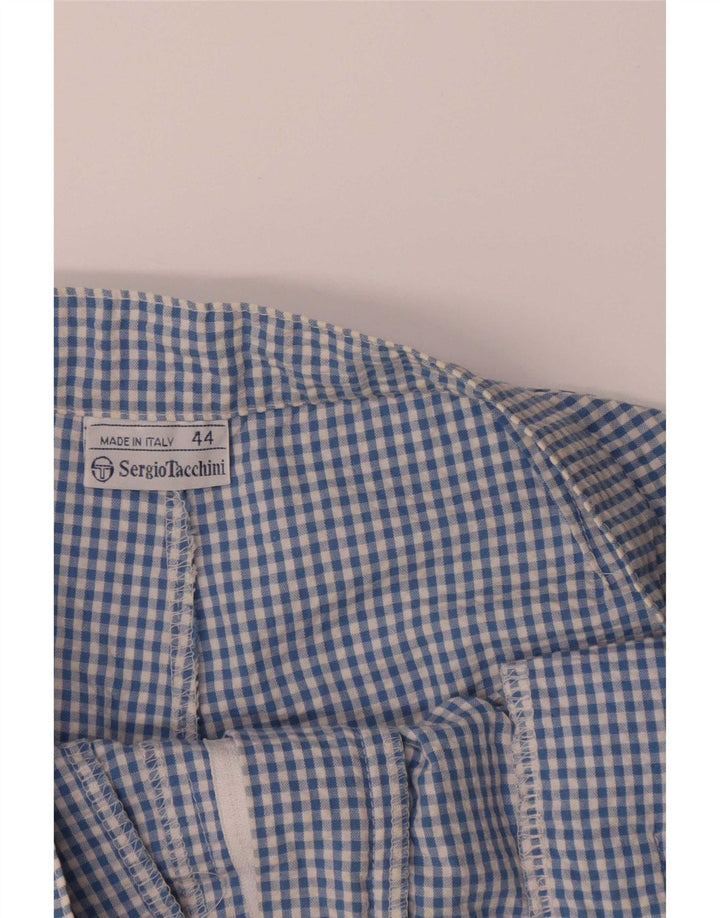Sergio Tacchini Pantalones cortos casuales para mujer IT 44 Medium W28 Blue Gingham