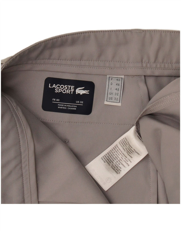 Lacoste Pantalón chino delgado para hombre Talla 40 Mediano W32 L33 Poliéster gris
