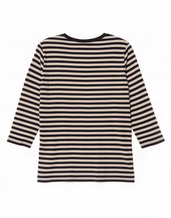 Benetton Top Mujer Manga 3/4 ES 40 Medio Algodón A Rayas Azul Marino