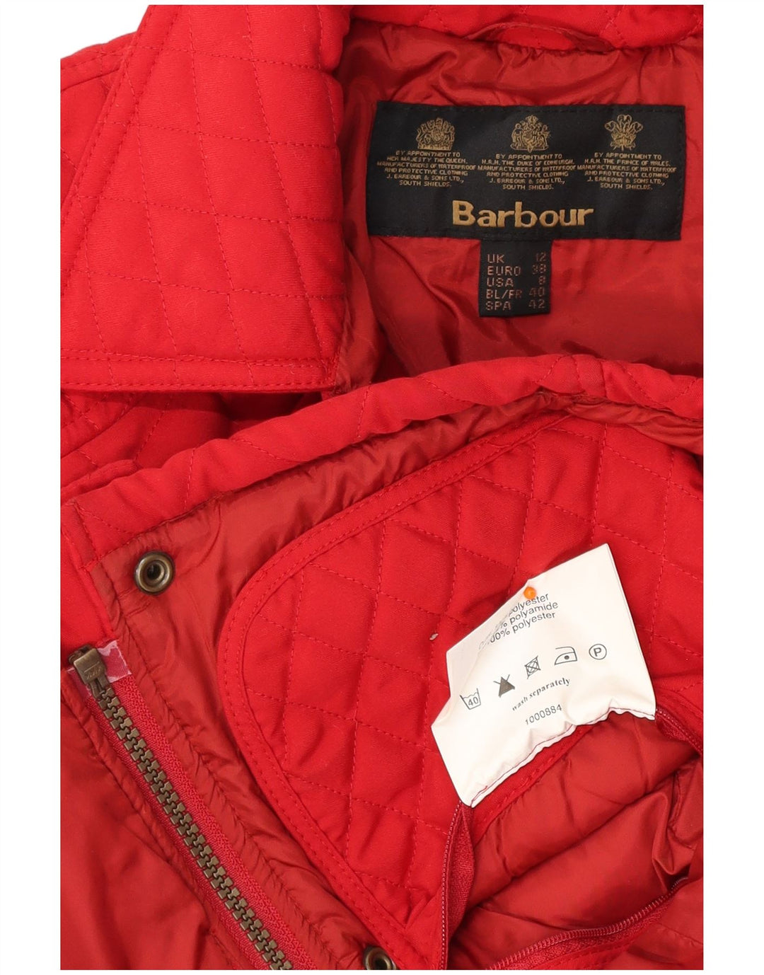 BARBOUR Chaleco acolchado para mujer UK 12 Medio rojo Poliéster