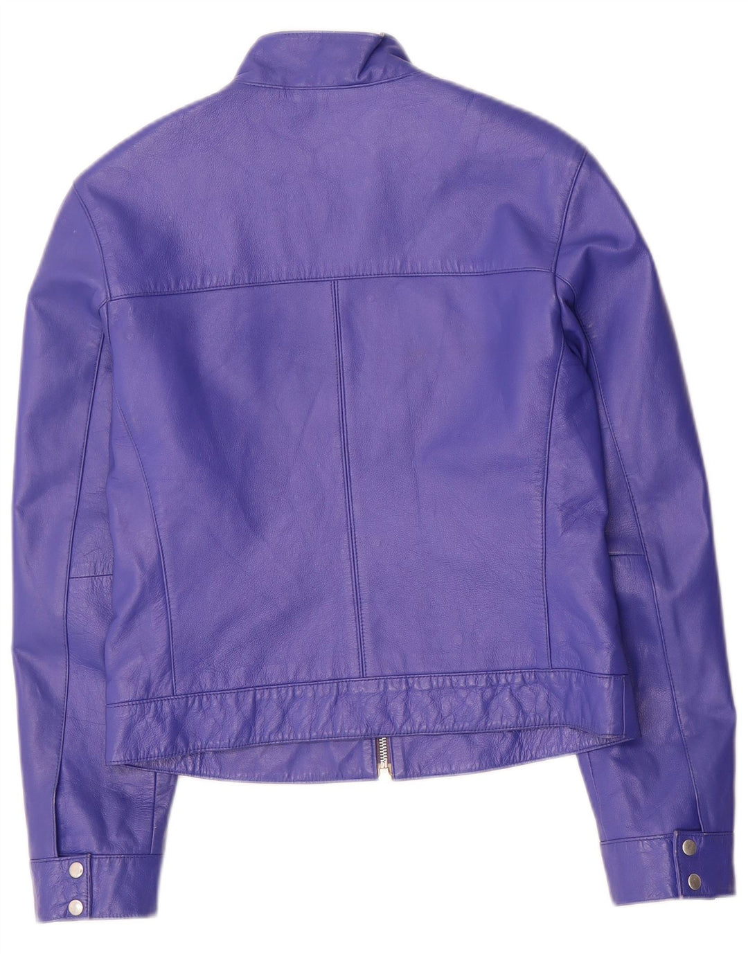 Olsen Chaqueta de cuero corta para mujer UK 10 Small Purple Leather