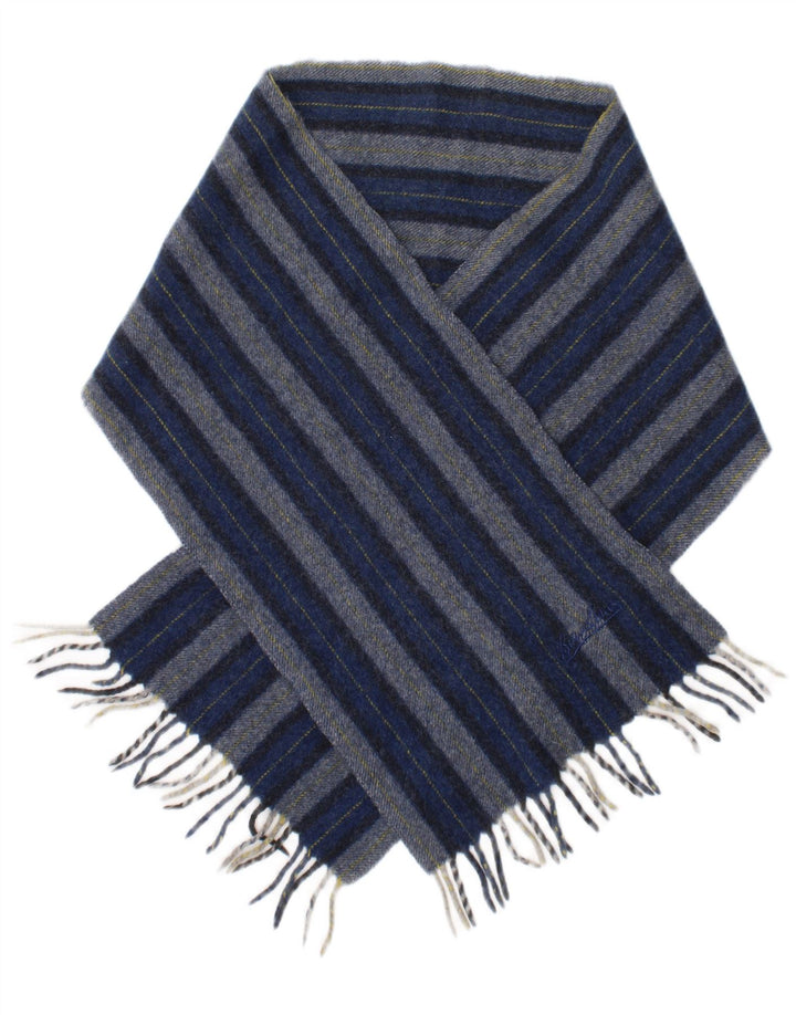 Borsalino Bufanda rectangular para hombre talla única azul a rayas clásica de lana virgen