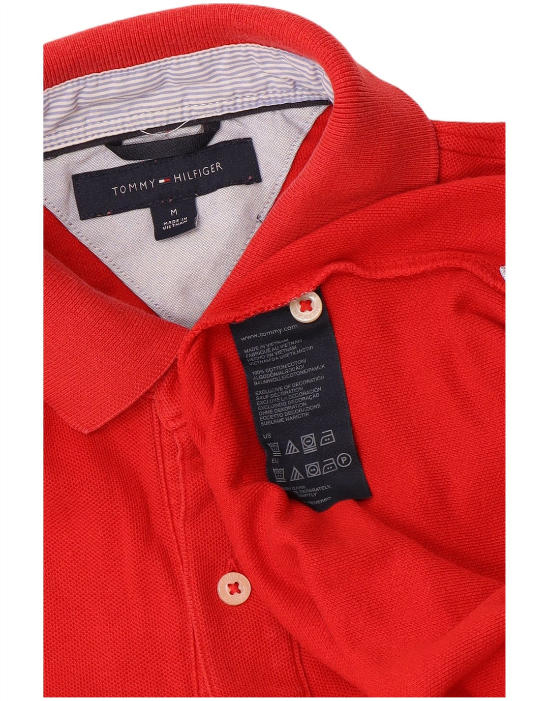 TOMMY HILFIGER Polo para hombre de algodón rojo medio