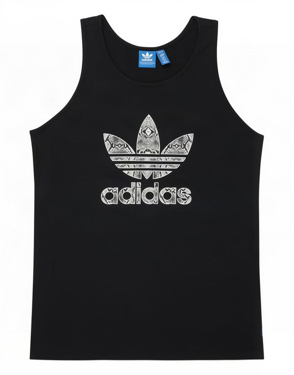 Adidas Womens Graphic Vest Top UK 16 Large Black Cotton