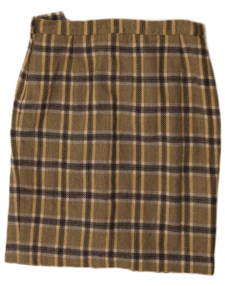 Falda lápiz vintage para mujer W30 Medium Khaki Check