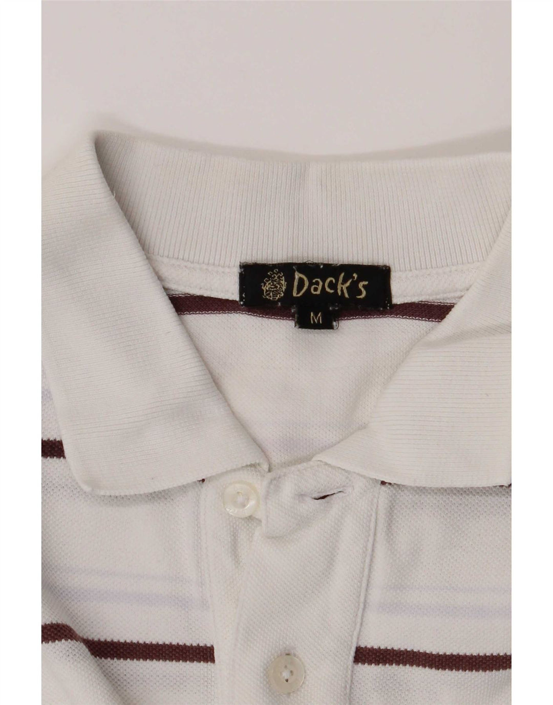 Dack's Polo para hombre de rayas blancas medianas
