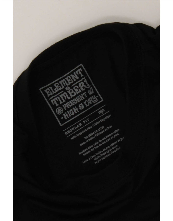 Element Camiseta gráfica de ajuste regular para hombre Top mediano de algodón negro