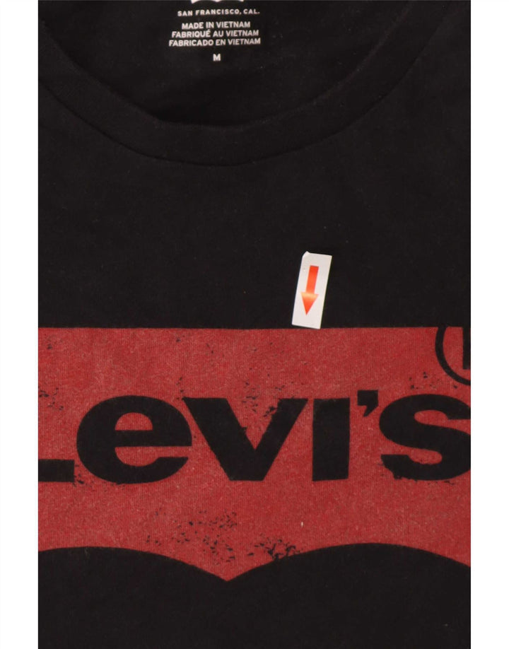 Levi's Camiseta gráfica para hombre Top Medium Black Cotton