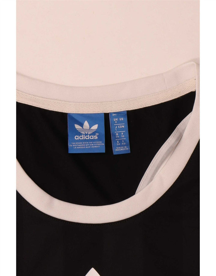 Adidas Mujer Gráfico Chaleco Top UK 8 Pequeño Poliéster Negro