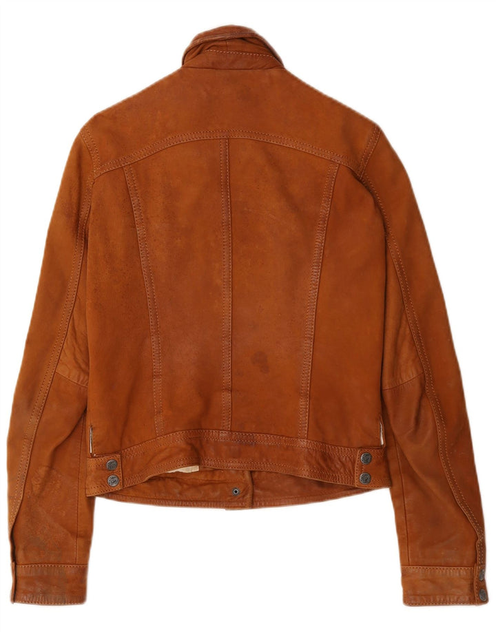 Gypsy Chaqueta de cuero para mujer UK 10 Small Brown