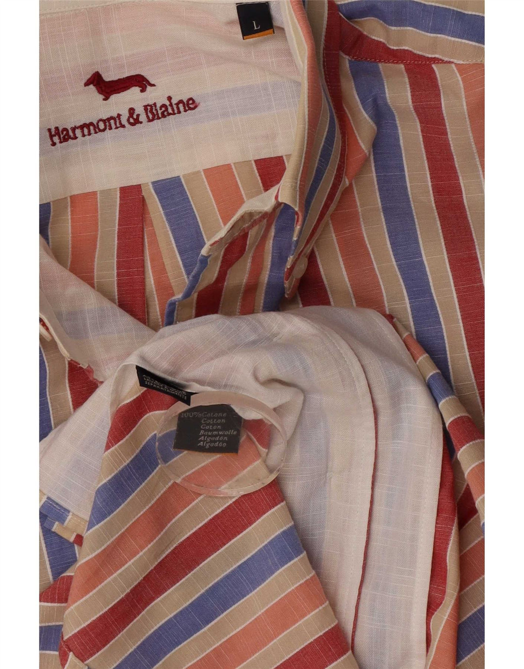 Camisa Harmont & Blaine Hombre Grande Algodón Rayas Multicolores