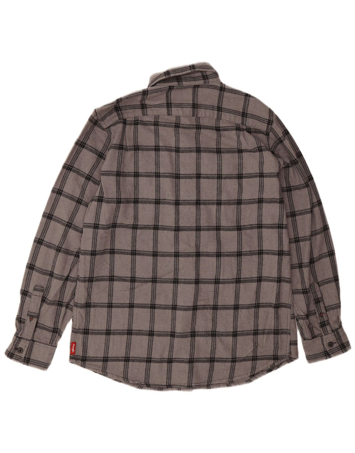 Wrangler Camisa De Franela De Algodón A Cuadros Gris Medio Hombre