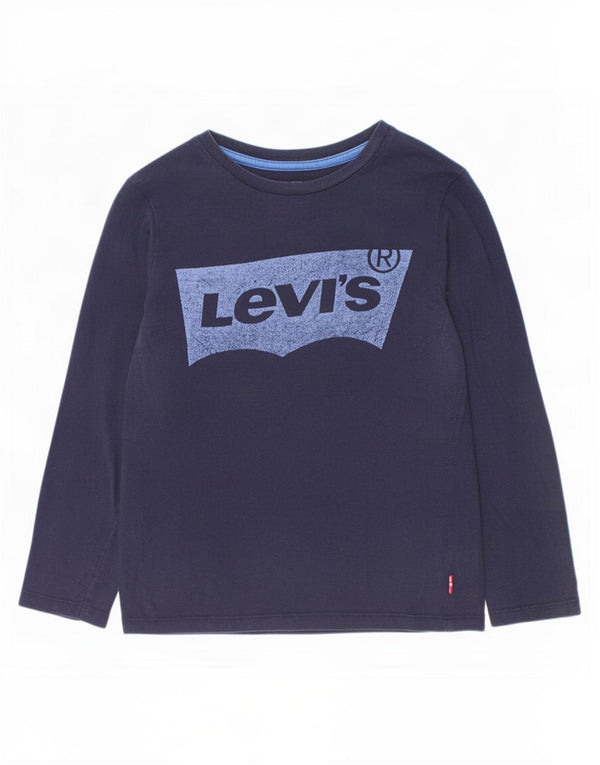 Levi's Boys Graphic Top Manga Larga 9-10 Años Azul Marino Algodón