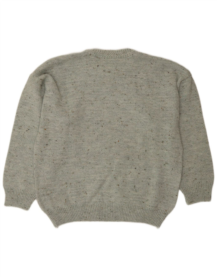 Suéter tipo jersey con cuello redondo para hombre de South Coast IT 52 Large Grey Moteado