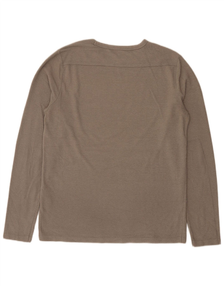 All Saints Top para hombre manga larga poliéster gris grande