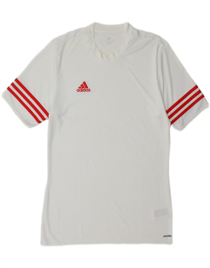 Adidas Mens Climalite Camiseta Top Medio Blanco Poliéster