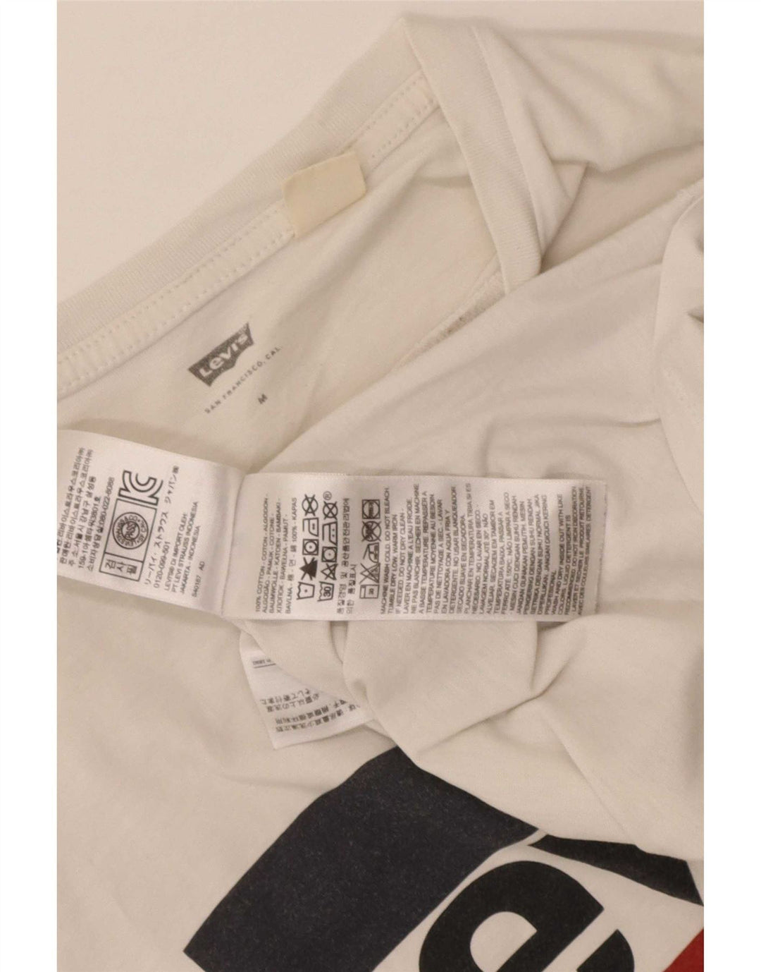 Levi's Camiseta gráfica para hombre Top mediano de algodón blanco