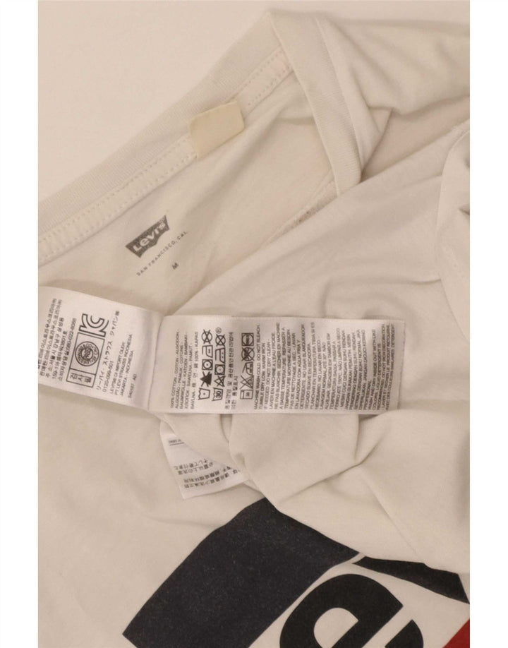 Levi's Camiseta gráfica para hombre Top mediano de algodón blanco