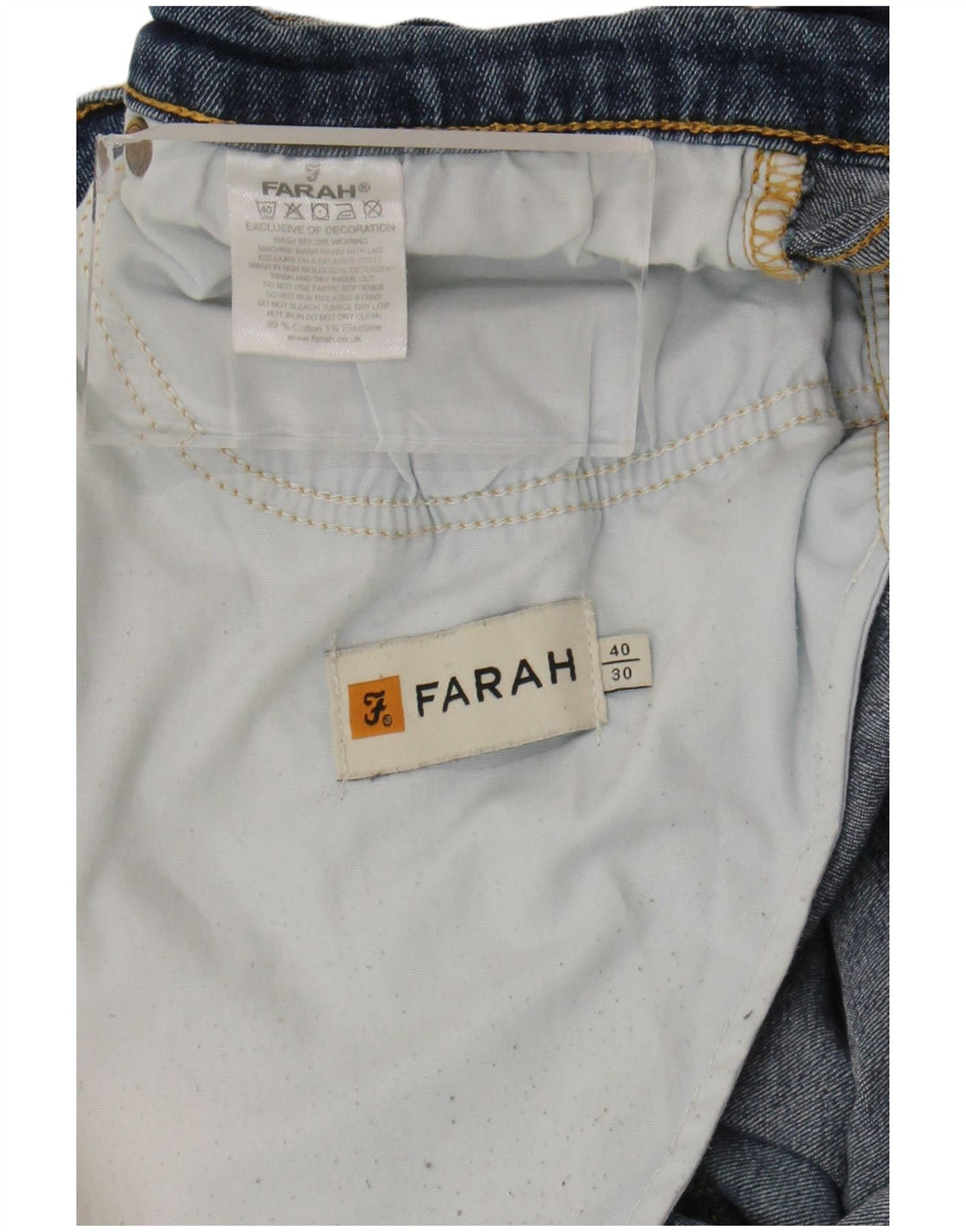 Vaqueros Farah Hombre Slim W40 L30 Algodón Azul