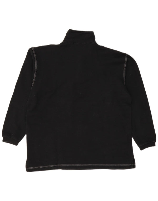 CHAMPION Sudadera con cuello y cremallera para hombre Jumper Large Black Cotton