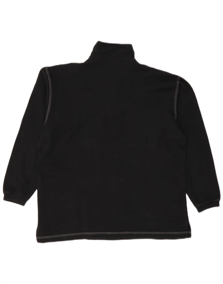 CHAMPION Sudadera con cuello y cremallera para hombre Jumper Large Black Cotton