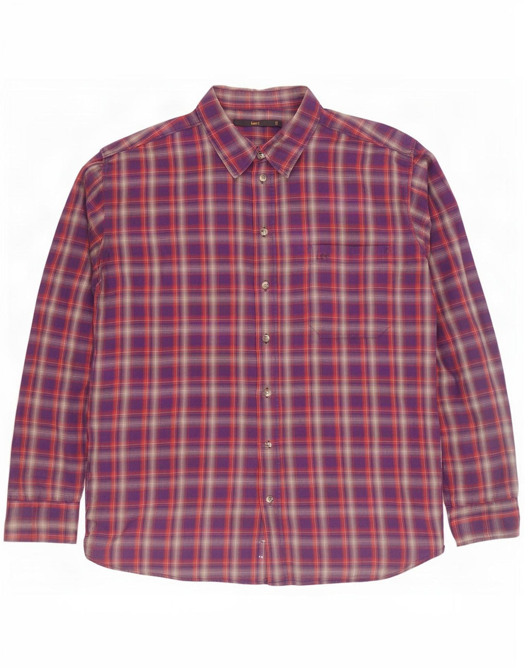 Camisa de franela para hombre Lee 2XL Algodón a cuadros morados