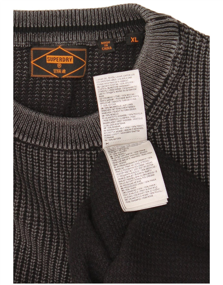 Superdry Jersey De Cuello Redondo Para Hombre XL Algodón Gris
