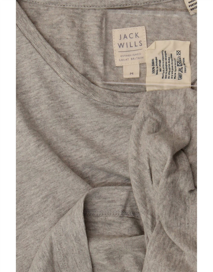 JACK WILLS Camiseta Hombre Manga Larga Algodón Gris Medio