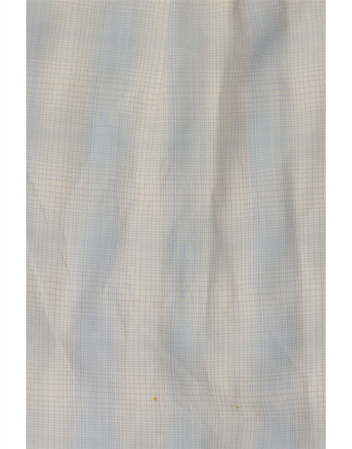 Pierre Cardin Hombre Camisa De Manga Corta A Cuadros Azul Medio