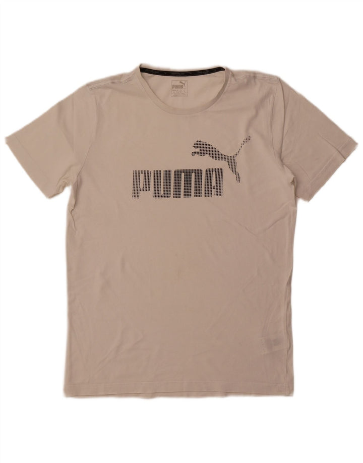 Puma Camiseta gráfica para hombre Top Medium White Cotton