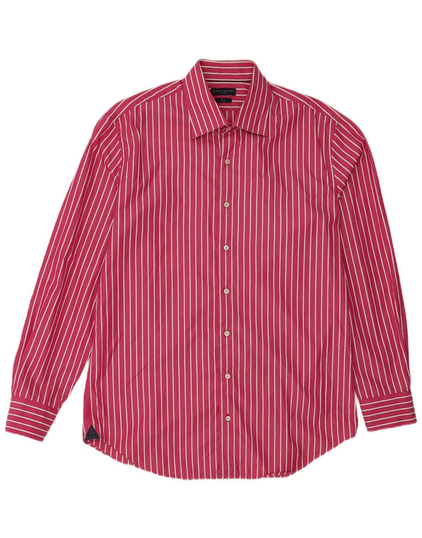 Tommy Hilfiger Camisa ajustada para hombre Talla 42 16 1/2 Algodón a rayas rosa grande