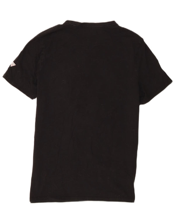 Guess Mens Slim Fit Graphic Camiseta Top Grande Negro