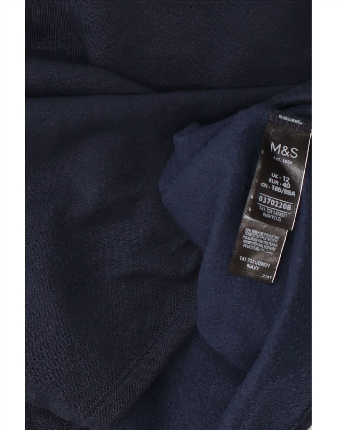 Marks & Spencer Sudadera para mujer Jumper UK 12 Medium Azul marino Algodón