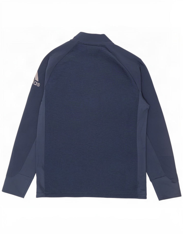Adidas Hombre Graphic Pullover Chándal Top Medio Azul Marino Colorblock