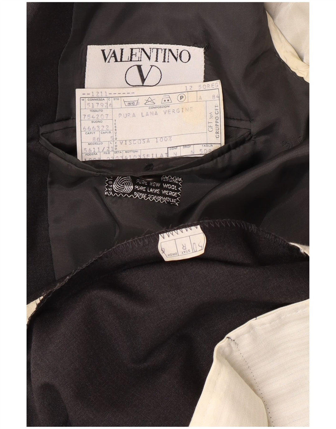 VALENTINO Traje de 2 piezas con doble botonadura para hombre IT 50 Large W34 L30 Gris