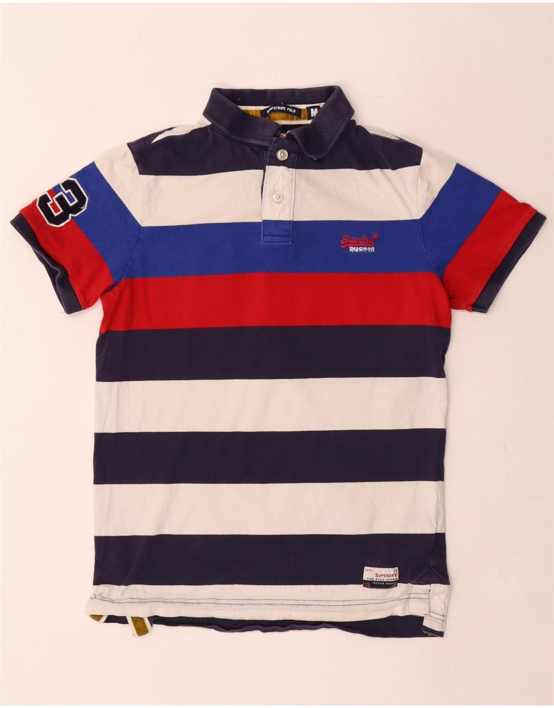 Superdry Polo gráfico para hombre de algodón a rayas multicolor mediano