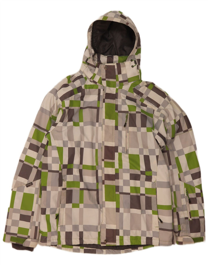 Tog 24 Chaqueta de esquí con capucha para hombre ES 38 Medio Beige Geométrico