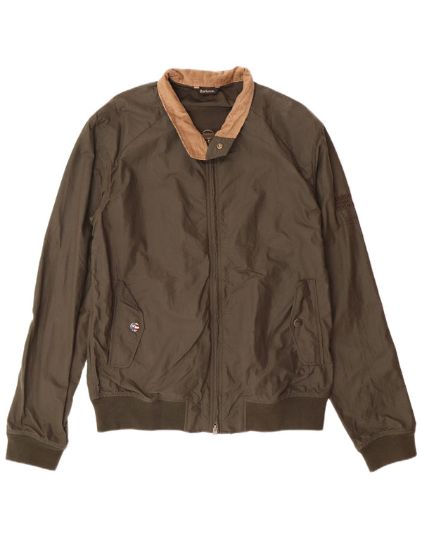 BARBOUR Chaqueta bomber para hombre UK 40 Large Caqui Poliamida