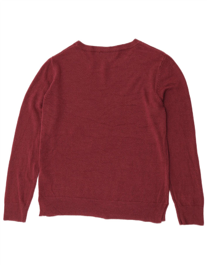 Marks & Spencer Suéter tipo jersey con cuello barco para mujer Reino Unido 12 Acrílico granate mediano